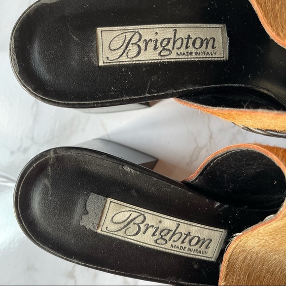 Brighton Tan and Black Heeled Mules - Picture 7 of 7